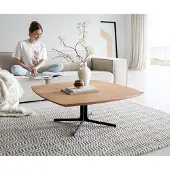 DELIFE Salontafel Talita 90x90 cm iep natuur metaal effect afwerking titanium