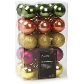 Décoris Kerstballen set | | Ø 6 cm | 30 stuks (5-kleurig)