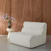 Sweeek Stoffen fauteuil getextureerde bouclé 1 zitplaats Wit