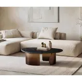 DELIFE Salontafel Marvello 100x50 cm marmer zwart goud metaal goud fusion afwerking