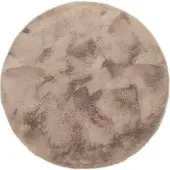 Tapis.fr Vachtkleed Fluffy beige 200 cm rond