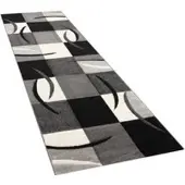 Tapis.fr Modern tapijt Diamora zwart-wit 80x300 cm