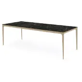 Bommel Wonen Eettafel (200x100cm) Vito - Marmer Antraciet & Metaal Taupe
