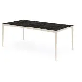 Bommel Wonen Eettafel (160x90cm) Vito - Marmer Antraciet & Metaal Pepper White