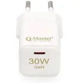 Q-Master GaN Mini snellader | | 30W (USB C, Wit)
