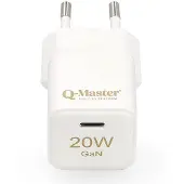 Q-Master GaN Mini snellader | | 20W (USB C, Wit)