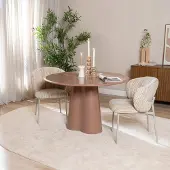 Livin24 Eettafel Orion ø 120 cm mocha mousse