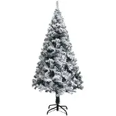 vidaXL Kunstkerstboom met sneeuw 150 cm groen