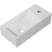 AquaVive Wasbak Cervo - Solid Surface - Rechthoekig - Wit - 18x38x10cm