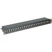 Roline Cat.6 (Klasse E) 19" patchpaneel, 24P, afgeschermd, zwart