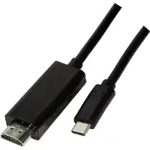 Logilink UA0330 USB-C-displaykabel USB-C / HDMI Adapterkabel USB-C stekker, HDMI-A-stekker 3.00 m Zwart