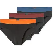 Schiesser Slip '955' opaal / antraciet / oranje / donkerrood