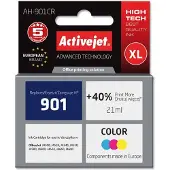 ACTION S.A. AH-901CR inkt (vervangt HP 901 CC656AE; premium kwaliteit; 21 ml; gekleurd), Hoge (XL) opbrengst, Cyan, Magenta, Geel, Inkt op basis van kleurstoffen, 21 ml, 1 stuk, Verpakt per stuk