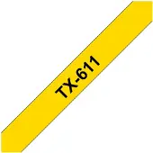 Brother TX-611 Tape Zwart op geel (6 mm)