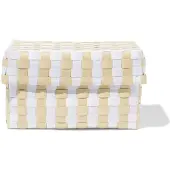 HEMA Mand 25x15cm met deksel geblokt beige