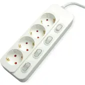 Value 19.99.0940 Stekkerdoos met schakelaar Wit 1 stuk(s)