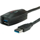 Roline USB 3.2 Gen 1 Actieve Repeater kabel, zwart, 5 m