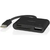 Nedis USB-Hub | 1x USB-C | 1x USB A / 1x USB-C | 4-Poorts poort(en) | USB 2.0 | USB Gevoed | SD & MicroSD - CCGB64780BK01