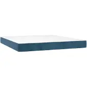 vidaXL Pocketveringmatras medium 160x200x20 cm fluweel donkerblauw