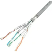 Roline S/FTP CAT7 10 Gigabit 600 MHz netwerkkabel met vaste aders - AWG23 / grijs - 100 meter