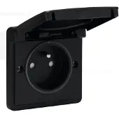 Niko Hydro stopcontact met penaarde Zwart IP55