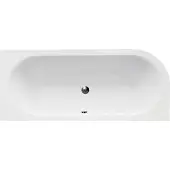 Besco AVITA hoekbad 170 x 75 cm links wit met bamboe badplank