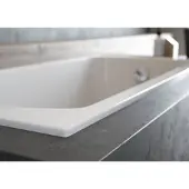 Badland VITAE SLIM ligbad 180 x 80 cm wit met baddrager