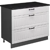 Vicco Keukenonderkast Fame-Line, Wit Landhuis/Antraciet, 100 cm, WB Antraciet