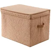 CALICOSY Hoge opbergdoos met deksel van bouclé-stof in h30 cm