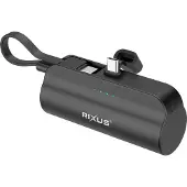 Rixus RXPB98B Mini Click-On Powerbank USB-C 5000mAh Black