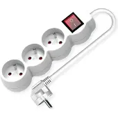 Value 3voudige stekkerdoos UTE, met aan/uit schakelaar, wit, 1,5 m