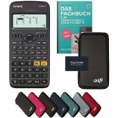 Casio fx-83GT X incl. beschermhoes Zwart & vakboek (64 pagina's, DIN A5) – Wetenschappelijke rekenmachine – Smart Set