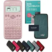 Casio fx-83GT X incl. beschermhoes Turkoois & vakboek (64 pagina's, DIN A5) – Wetenschappelijke rekenmachine – Smart Set