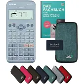 Casio fx-83GT X incl. beschermhoes Turkoois & vakboek (64 pagina's, DIN A5) – Wetenschappelijke rekenmachine – Smart Set