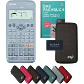 Casio fx-83GT X incl. beschermhoes Donkergrijs & vakboek (64 pagina's, DIN A5) – Wetenschappelijke rekenmachine – Smart Set