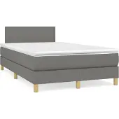 vidaXL Boxspring met matras stof donkergrijs 120x190 cm