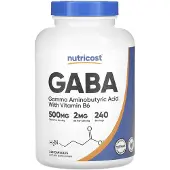 Nutricost , GABA Met Vitamine B6, 500 mg, 240 Kapsules