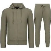 Enos Casual oversized ribbed joggingpak volwassenen trainingspak