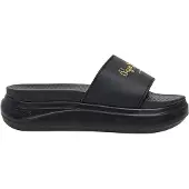 Pepe Jeans Dames Bella Log sandalen zwart (38), Plat, Geen, Strandkleding, Polyurethaan PLS700001