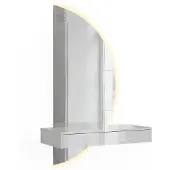 Vicco Kaptafel met licht Sherry, Wit Hoogglans, 81.4 cm met LED-spiegel