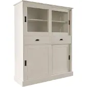 Home affaire Highboard Schröder Vitrine van massief dennenhout, breedte 114 cm
