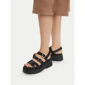 Clarks Sandaal Women Evamar Strap Black Leather-Schoenmaat 41