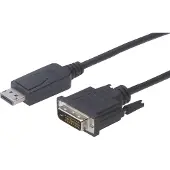 Digitus DB-340301-020-S DisplayPort-kabel DisplayPort / DVI Adapterkabel DisplayPort-stekker, DVI-D 24+1-polige stekker 2.00 m Zwart Rond, Afgeschermd