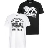 Lonsdale Shirt 'Bylchan' zwart / wit
