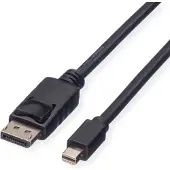 ROLINE GREEN DisplayPort kabel, DP Male - Mini DP Male, TPE, zwart, 2 m