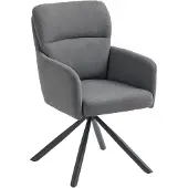 HOMCOM Eetkamerstoel Polyester, Staal 57L x 63B x 93H cm Grijs