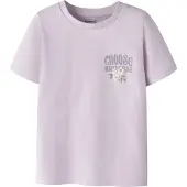 Name it MINI T-shirt met backprint lila Paars Meisjes Stretchkatoen Ronde hals - maat 92
