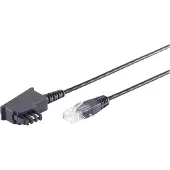 S-Impuls TAE-F - RJ45 DSL/VDSL telecom kabel | 2-aderig (8P2C) | zwart | 15 meter