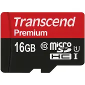 Transcend Premium microSDHC-kaart Retail 16 GB Class 10, UHS-I