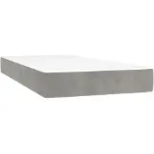vidaXL Pocketveringmatras medium 90x190x20 cm fluweel lichtgrijs